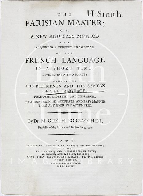 Title page for the Parisian Master or a New and Easy Method for Acquiring Perfect Knowledge of the French Language in a Short Time 1789