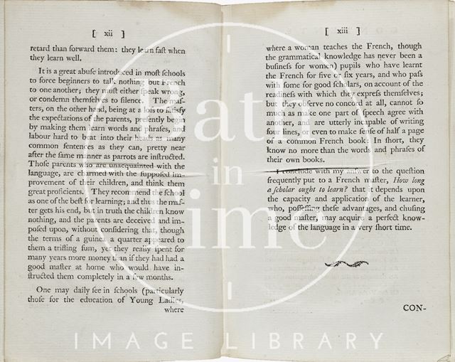 Extract from the Parisian Master or a New and Easy Method for Acquiring Perfect Knowledge of the French Language in a Short Time 1789