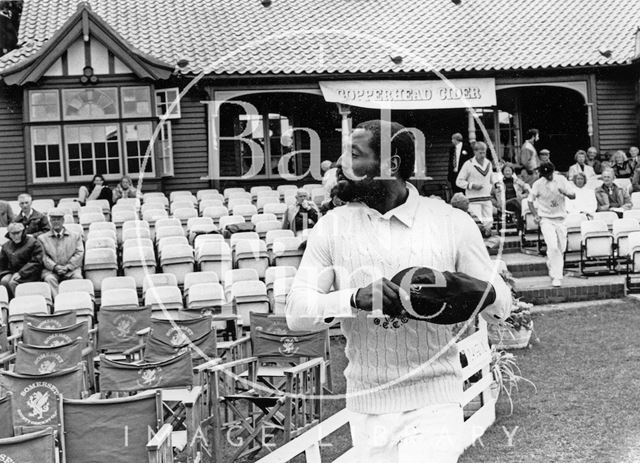 Cricketer Viv Richards heads onto the field at Bath Recreation Ground 1990