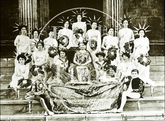 Bath Historical Pageant. Lady De Blacquiere and American and Canadian Representatives 1909