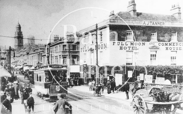 The Full Moon Hotel, Southgate Street and Dorchester Street, Bath c.1908