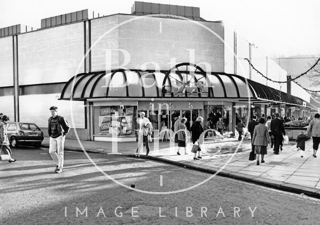 The northern corner of the Southgate Shopping Centre, Bath 1990