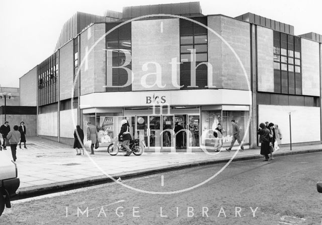 The corner of the Southgate Shopping Centre from New Orchard Street, Bath 1990