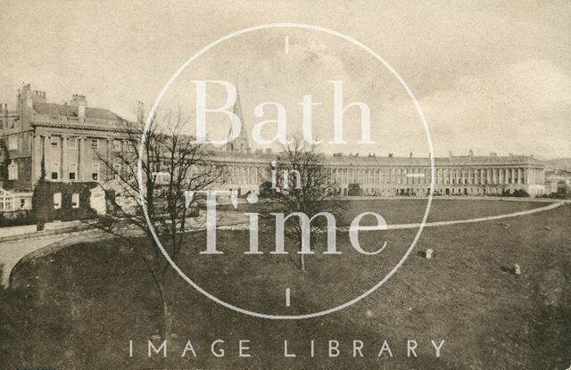 Royal Crescent, Bath with the spire of St. Andrew's Church in the background, Bath c.1910