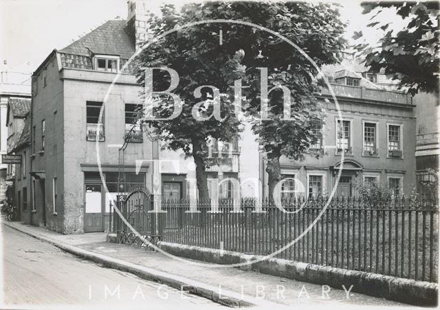 Beauford Square, east side showing portion of the railed enclosure, Bath 1937