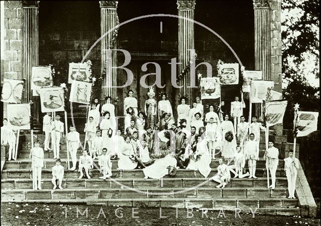 Bath Historical Pageant. Mrs. Moger as Mother Bath and Foreign Representatives 1909