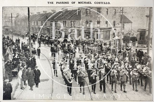 The passing of Michael Costello, funeral procession at Windsor Villas, Lower Weston, Bath 1923