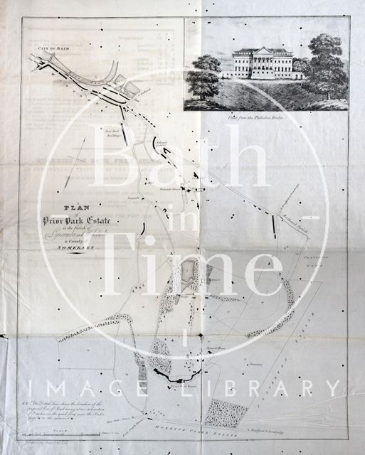 Plan of Prior Park Estate in the Parish of Lyncombe and Widcombe, Bath in the County of Somerset 1825