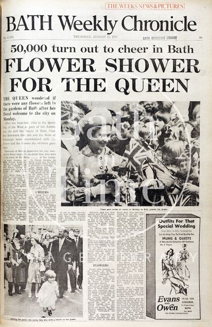 Queen Elizabeth visits Bath in Jubilee year 1977