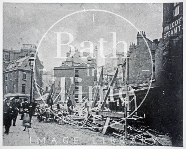 The aftermath of the Hedgemead Landslip, Somerset Buildings, Bath 1881