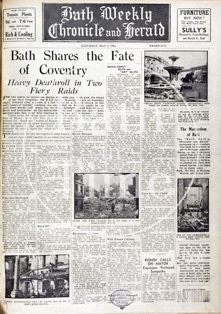 Bath Blitz edition of the Chronicle 1942