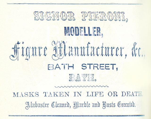 Trade advertisement for Signor Pieroni, Figure Manufacturer, Modeller and Moulder 1860