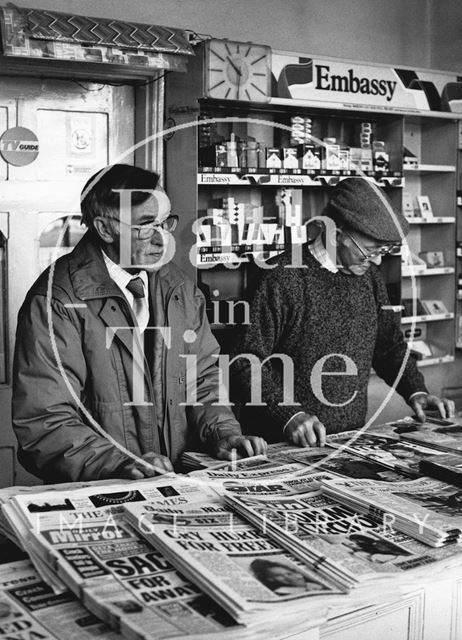 The Dagger brothers and their newsagents, Bath 1989