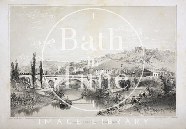 St. James's Bridge and Station, Bath c.1840