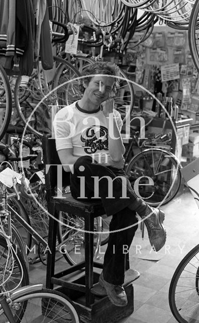 John Potter of John's Bikes, Walcot Street, Bath 1978