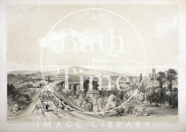 Approach to Bath Station from the east, Bath c.1840