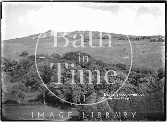 Dolbury Camp, cresting Lofty Hill above Churchill near Langford, Somerset 1935