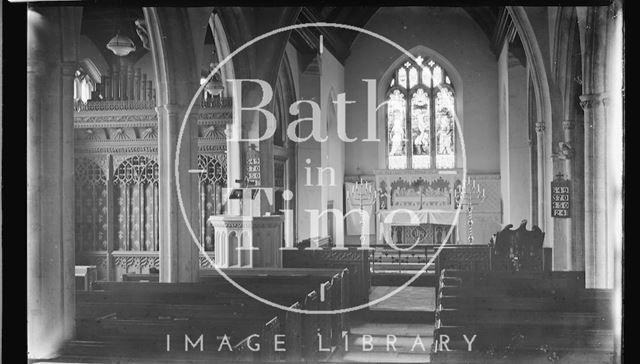 Thought to be inside Holy Trinity Church, Burrington, Somerset 1935