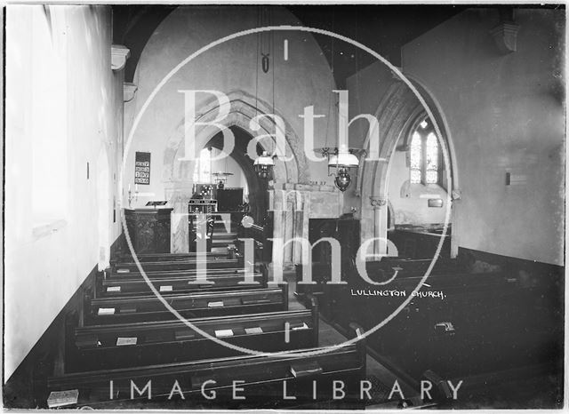 Interior of Lullington Church near Beckington, Somerset 1935