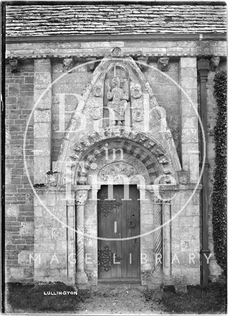 Lullington Church doorway near Beckington, Somerset 1935