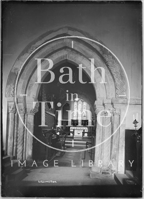 Interior of Lullington Church near Beckington, Somerset 1935