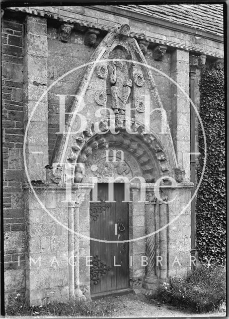 Lullington Church doorway near Beckington, Somerset 1935