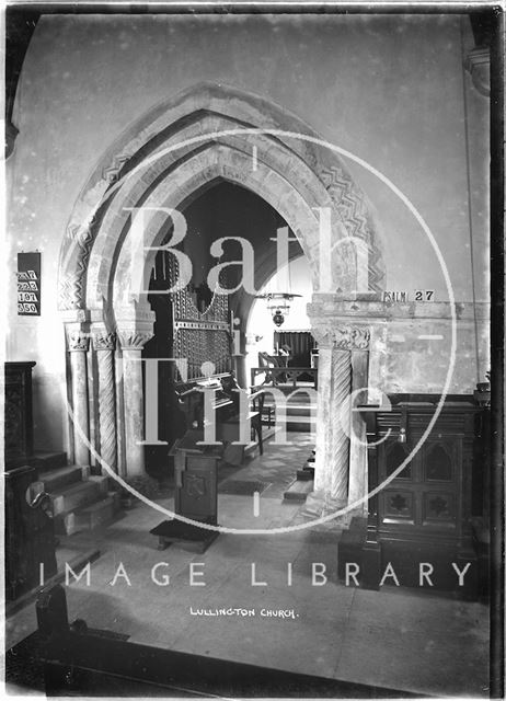 Interior of Lullington Church near Beckington, Somerset 1935