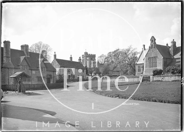 Lullington village with the village pump near Beckington, Somerset 1935