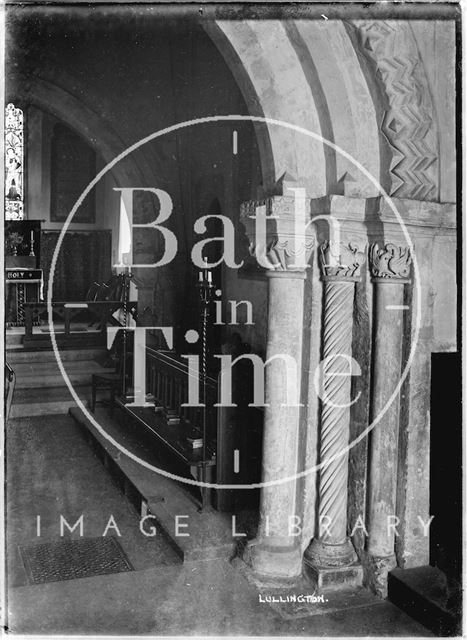 Interior of Lullington Church near Beckington, Somerset 1935