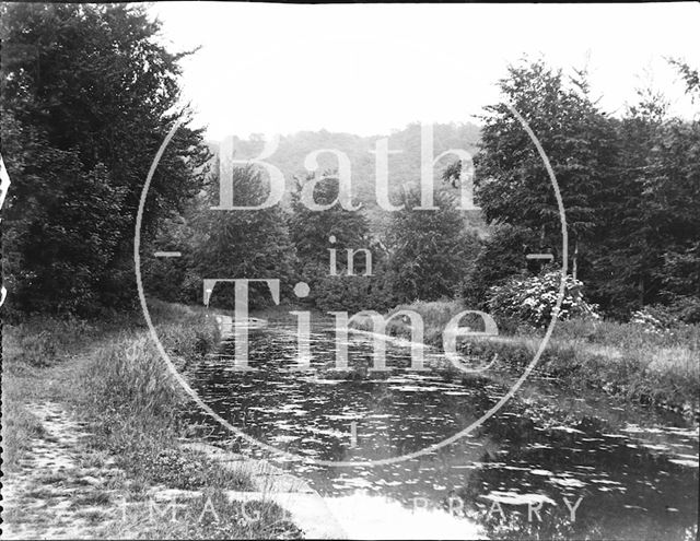 A view the Kennet and Avon Canal from Dundas Aqueduct at the bend towards Limpley Stoke, Wiltshire c.1900