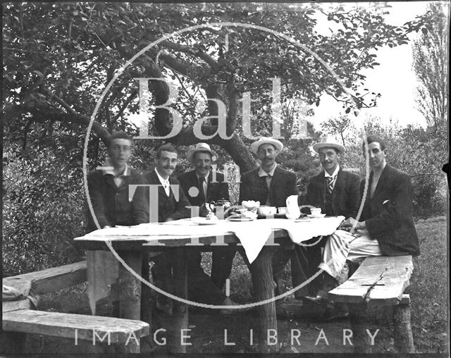 Edwardian gentlemen take tea c.1900