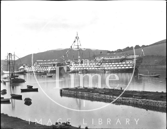 Converted timber ships, Dartmouth, Devon c.1900