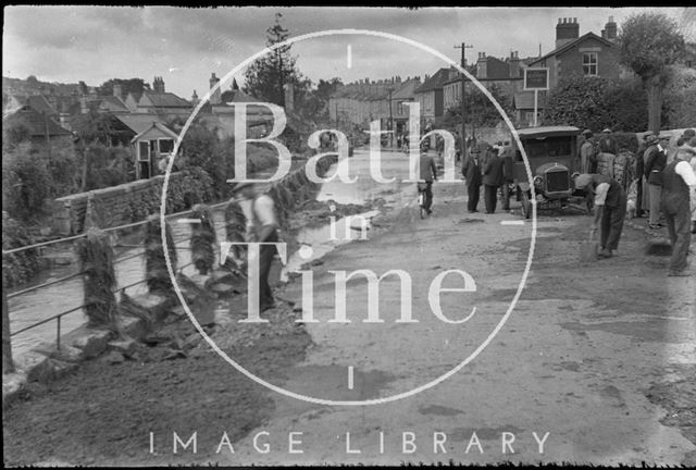 Floods in St. Saviour's Road, Larkhall, Bath 1932