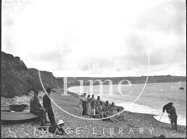 Men bathing at an unidentified location, possibly Swanage, Dorset c.1900