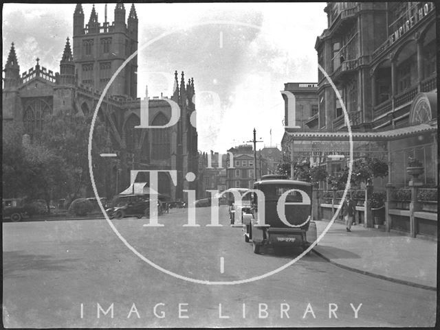 Bath Abbey and the Empire Hotel from Orange Grove, Bath c.1920