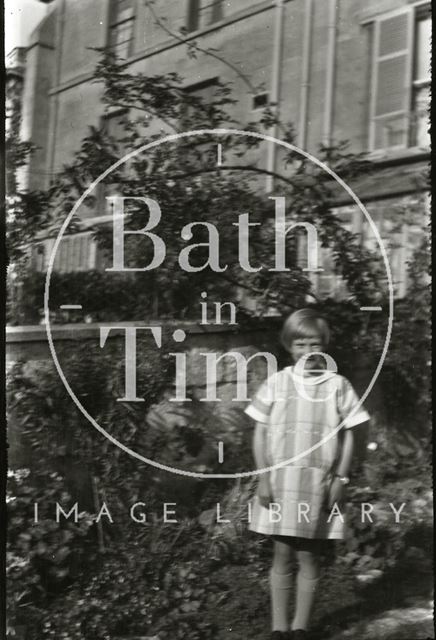 A girl in the garden of 32, Sydney Buildings, Bath c.1950