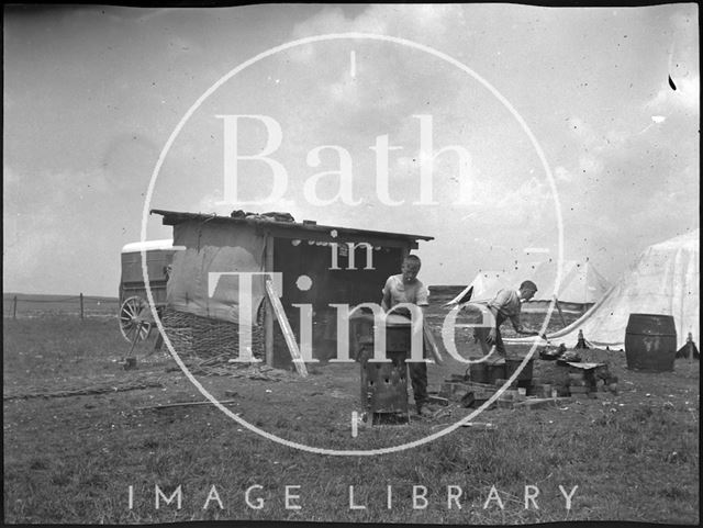 Camp life at an unidentified military camp c.1900