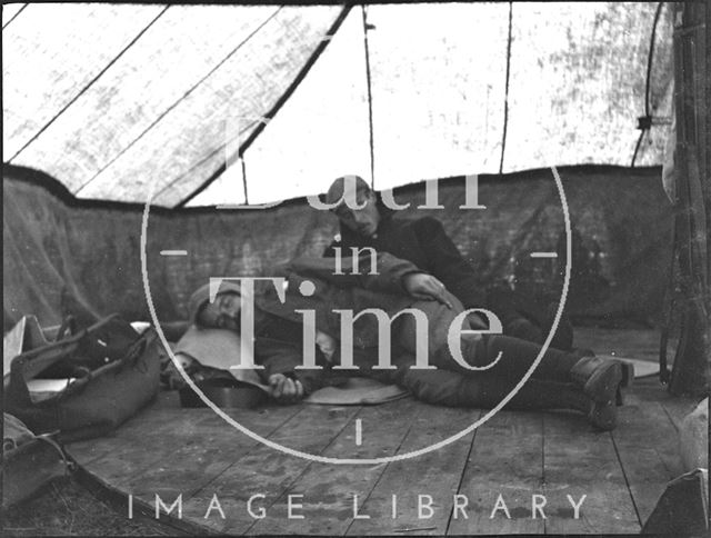 Forty winks at an unidentified military camp c.1900