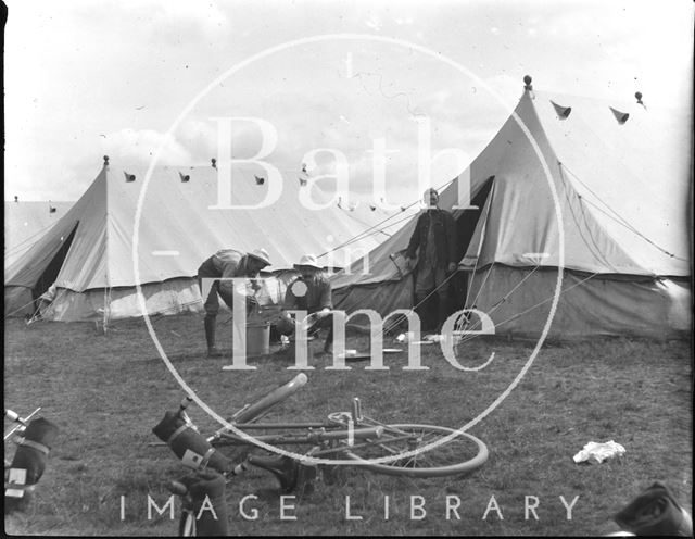 Camp life at an unidentified military camp c.1900