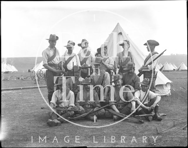 Group shot at an unidentified military camp c.1900