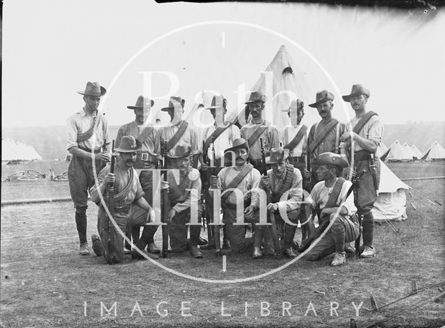 Group shot at an unidentified military camp c.1900