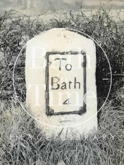 Pre-turnpike milestone near Dunkerton c.1950