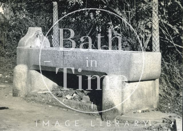 Horse drinking trough at Lambridge, Bath c.1950