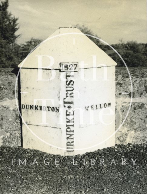 Milestone at Dunkerton between Dunkerton and Wellow c.1950