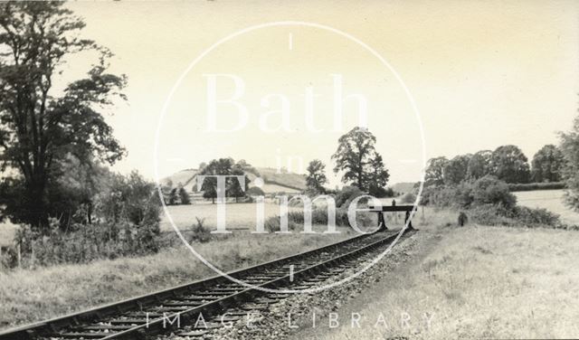 The Somerset & Dorset Joint Railway line coming into Wells, Priory Road, Somerset c.1950