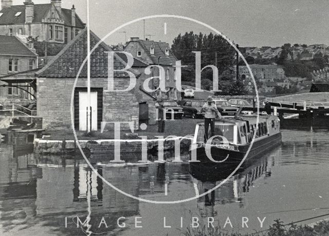 The restored wharf on the Kennet and Avon Canal, Bradford-on-Avon, Wiltshire c.1980?