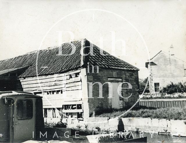 The unrestored wharf building on the Kennet and Avon Canal, Bradford-on-Avon, Wiltshire 1974