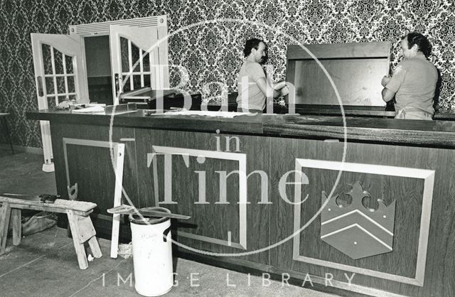 Refurbishing the bar at the Pavilion, Bath 1990