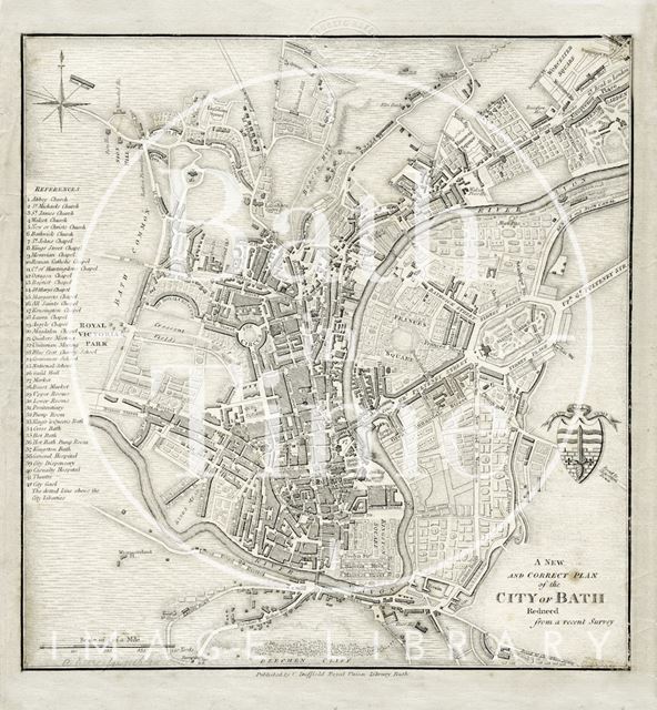 A New and Correct Plan of the City of Bath, reduced from a recent survey 1830