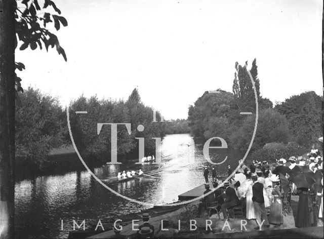 Rowing event on the River Avon, Bathwick, Bath c.1900